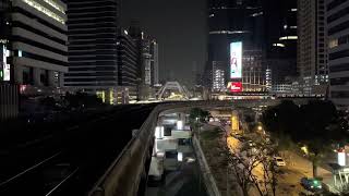 Bangkok city train by night 4K