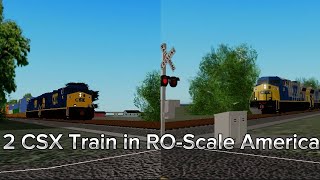 2 CSX Train in RO Scale America Roblox