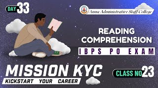 Mission KYC | ENGLISH Class - 23 | Reading comprehension  by Ms. Saranya