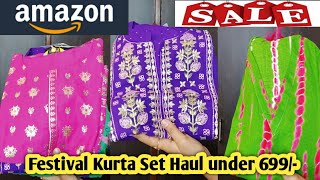 Amazon Diwali special Kurta set haul under 699/- only 🎉Embroidered kurta set haul🌟sonu suni prajapat