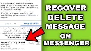 How To Recover A Delete Message On Messenger (TAGALOG)