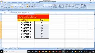 How To calculate age using date of birth Microsoft Excel / excel age calculator formula / excel