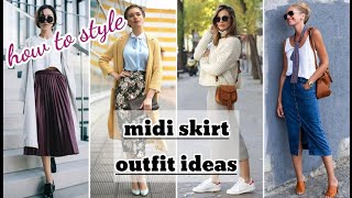 #fashion#trend  Best midi skirt outfits with multiple outfit styles || midi skirt outfit ideas 2020