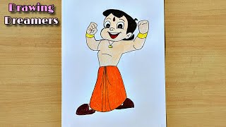 How to Draw Chota Bheem Step by Step || Chota Bheem Color  Drawing