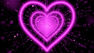 Heart Tunnel💖Pink Heart Background | Neon Heart Background Video | Wallpaper Heart [3Hours]