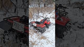 Plowing With an Old ATV #fourwheeler #atv #plowing