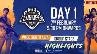 [Overall Standings] Every Last Circle Battles //PMCO South Asia Group Stage Day 1 2020