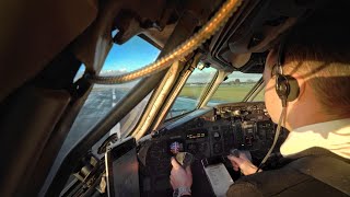 MD-80 COCKPIT Take Off! McDonnell Douglas MD-83 Rockets out of Aalborg Airport!