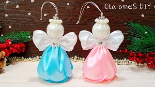 😇АНГЕЛ из ЛЕНТ Очень Просто и Быстро😇 Новогодний Декор😇 DIY Ribbon Angel - Christmas Decor