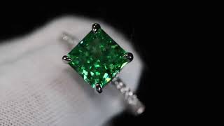 Big green diamond ring, Womens green diamond ring, Green gemstone ring, Green Diamond Ring