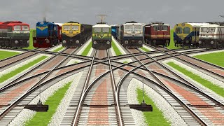 4+4 TRAINS CROSSING AT HIGHT SPEED BACK TO BACK ON CURVED RAILROAD TRACKS | Train videos | trains