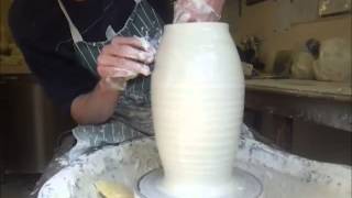 Hand thrown Porcelain vase by Crystalline Potter Matt Horne