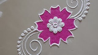 easy and simple flower rangoli ||🏵️#rangoli shorts # you tube shorts