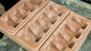 Flocking iron box blister tray production process, thermoforming plaster mold serial layout design