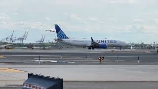 Jet plane taking off at Newark Airport EWR