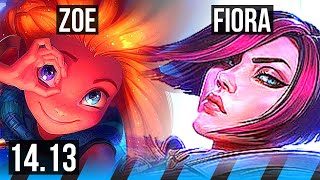 ZOE vs FIORA (MID) | 67% winrate, 8/2/9, Legendary | VN Master | 14.13