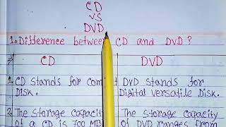 difference between CD and DVD in hindi|CD vs DVD|CD|DVD|secondary memory|compact disc|DVD vs CD.