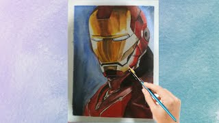 Drawing Ironman with watercolour /Realistic painting of Ironman 🔥