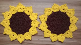 How to Crochet Sunflower Coaster