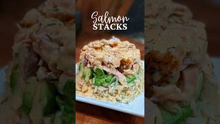 Salmon stacks are always a favorite. #salmon #recipeoftheday #easydinner #shortsrecipe