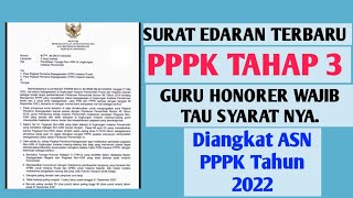 SURAT EDARAN TERBARU PPPK 2022 | HONORER DIANGKAT ASN PPPK.