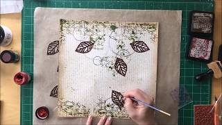 Rust technique on a scrapbook layout