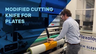 Modified flexo plate cutting knife for plates