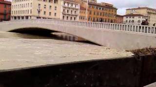 Pisa Piena dell'Arno 31/01/2014 Ponte di mezzo parte 3