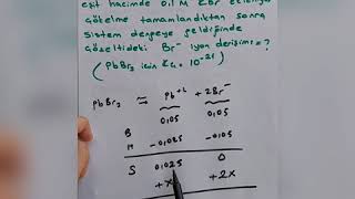 Çözünürlük dengesi-2 çökelme  hesaplamaları(Kimya ÖABT)