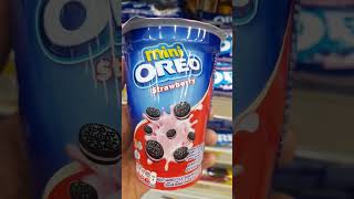 cobain makan mini oreo cup strawberry indomaret enak banget @4anakrambow #shorts