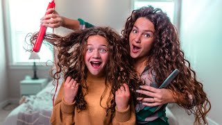 STRAIGHTENING MY DAUGHTER’S CURLY HAIR FOR THE FIRST TIME | Shocking my kids😱