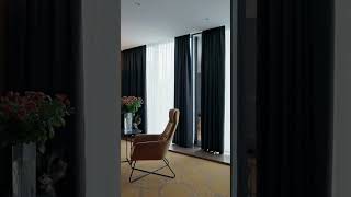 Dark Grey Curtains with Sheer Panels