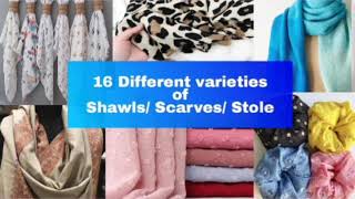 Types of shawls | Types of stoles | Types of scarves| with names |trending shawls,stole,scarf names