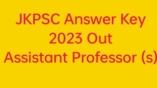 @mystudychannel.2495 JKPSC   Answer Key (Assistant professor (s). pdf link in the description 💥.