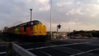 Class 37s hauling Network Rail Inspection Train through Ford.