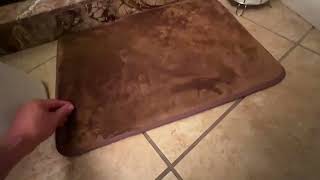 Genteele Bath Mats for Bathroom Non Slip   Brown 17' x 24' Memory Foam Bathroom Rugs   Quick Dry Bat