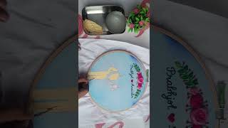 Couple embroidery hoop art || Wedding embroidery hoop #youtubeshorts #embroidery