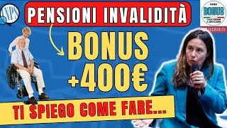 NUOVO BONUS CONFERMATO! 🟣PENSIONI INVALIDITÀ NOVITA' BONUS☑️FINO A 400 EURO (ECCO COME RICHIEDERLO)