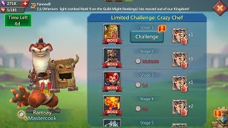 Lords mobile Limited Challenge Crazy Chef Stage 1 Auto | Mastercook Stage 1 Auto