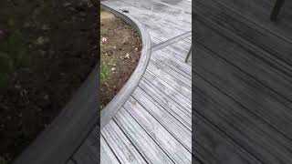 Grey curved composite decking