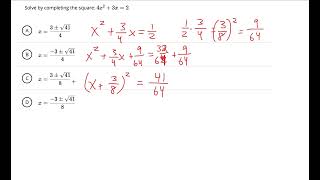 A random completing the square problem! #math #maths #algebra