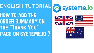 How to add the order summary on the "Thank You" page on systeme.io ?