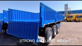 M079 Blue Drop Side Semi Trailer Promotion Video With Best Price To Buy For Africa Market