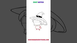 Easy witch drawing for Halloween 2024