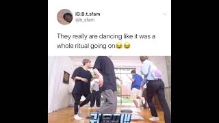 BTS are dancing like it was whole ritual going on 😂😂