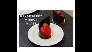 How to make  a strawberry mirror glaze (Lemon curd cake).