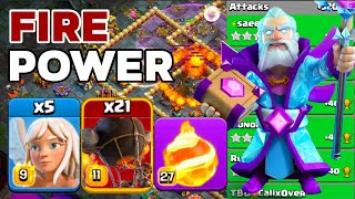 Ultimate TH16 Warden Walk Fireball Rocket Balloon Wrecking Legend League Attacks!