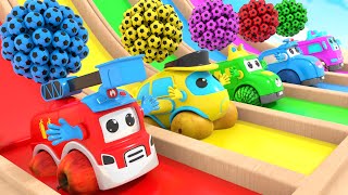 Humpty Dumpty Song - Colorful soccer balls, Jumping off the slide - Baby Nursery Rhymes & Kids Songs