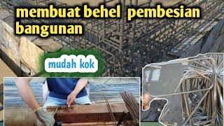 cara mudah membuat begel cincin kolom bangunan. membuat begel besi slof dan kolom praktis