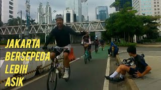 Ternyata Asik Jakarta Bersepeda Dari GBK ke Monas di suasana pagi.